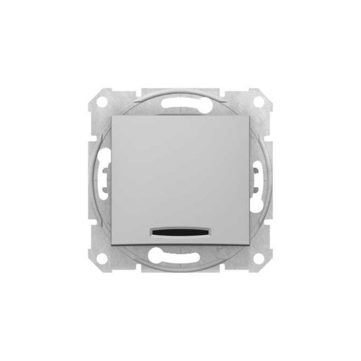 Comutator unipolar cu indicator luminos, Schneider SEDNA, 10AX, SDN1400160, Alb