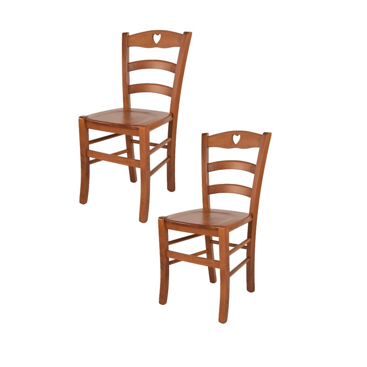 Set 2 scaune Cuore, t m c s, Fag, Sezut din lemn, 120 kg, Cires