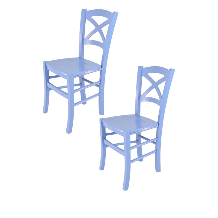 2db Cross szék készlet, tmcs, Bükk, Fa ülés, 120 kg, Világoskék
