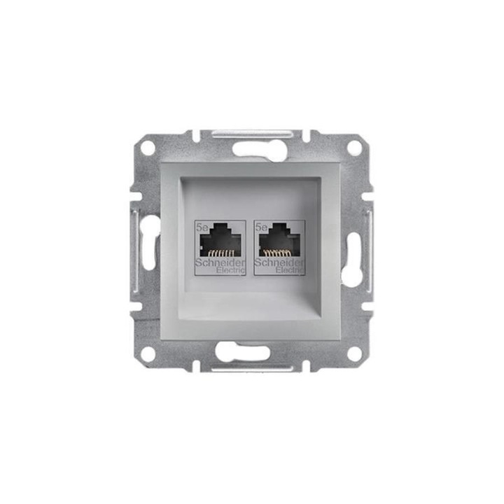 Schneider ASFORA 2xRJ45 Cat5e UTP aljzat, alumínium, EPH4400161