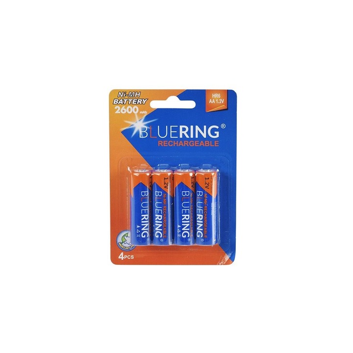 Bluering AA HR6 2600mAh 1.2V tölthető ceruzaelem 4db/cs (5999093895820) (5999093895820)