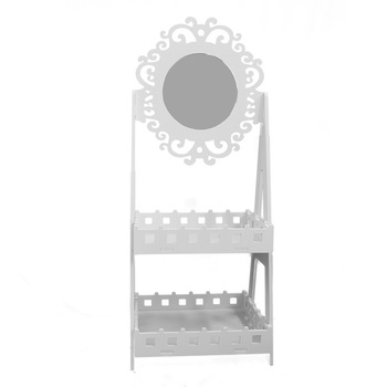 Suport pentru articole diverse, cu oglinda si 2 rafturi, Naimeed D22, culoare Alb, 100 x 40,5 x 36 cm Suport pentru articole diverse, cu oglinda si 2 rafturi, Naimeed D22, culoare Alb, 100 x 40,5 x 36 cm