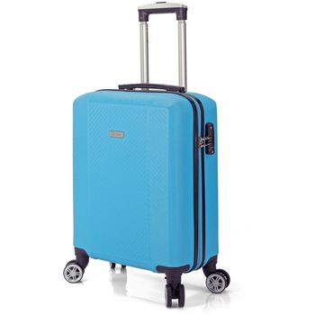 Troler Cabina, ABS, 4 Roti Duble Detasabile, Cifru TSA, BENZI, BZ 5357 - 55 cm, Albastru deschis Troler Cabina, ABS, 4 Roti Duble Detasabile, Cifru TSA, BENZI, BZ 5357 - 55 cm, Albastru deschis