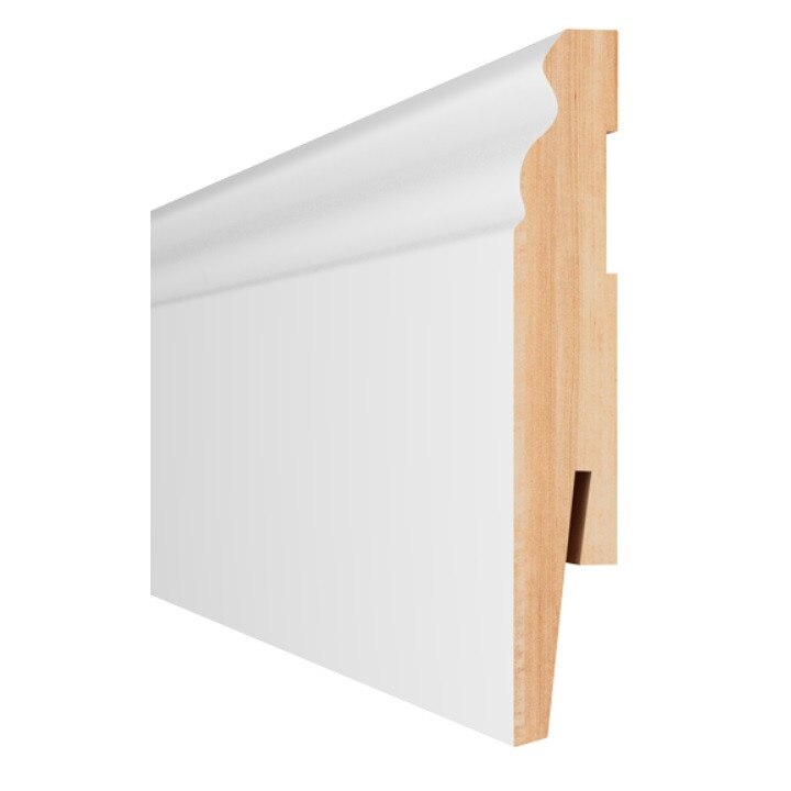 Plinta alba MDF, design clasic, h=100 mm, lungime 2,42 m