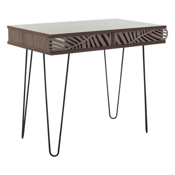 Birou cu model tropical, picioare indoite, 75x51 cm, nuc, Rio - Butopea Birou cu model tropical, picioare indoite, 75x51 cm, nuc, Rio - Butopea