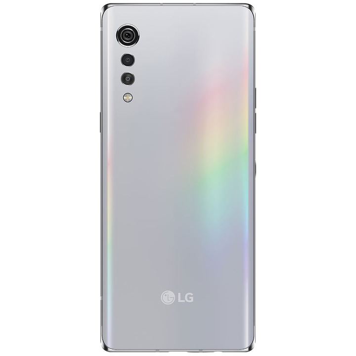 Telefon mobil LG Velvet, Dual SIM, 128GB, 6GB RAM, 4G, Aurora Silver
