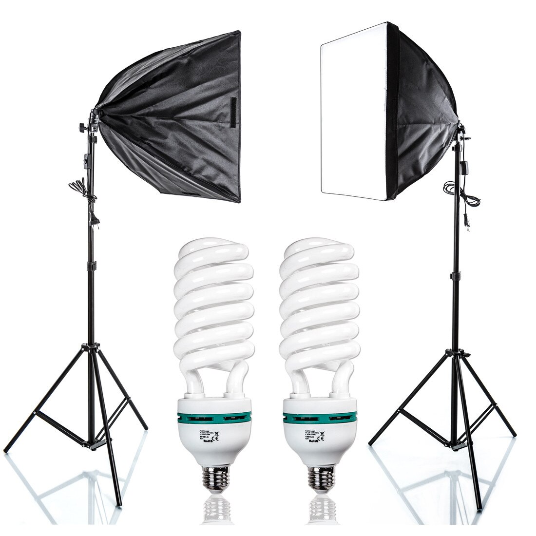 Set Softbox Comitso Monohead, 40x40, 2 x 85W, 2 trepiede, 230cm, Negru