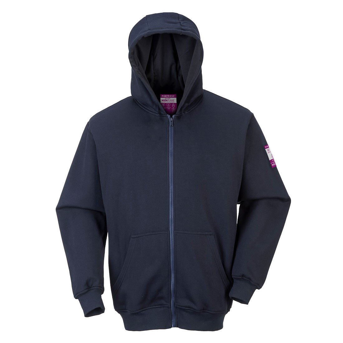 Hanorac Ignifug cu Gluga si Fermoar FR81NARXXL, culoarea Navy, marimea XXL