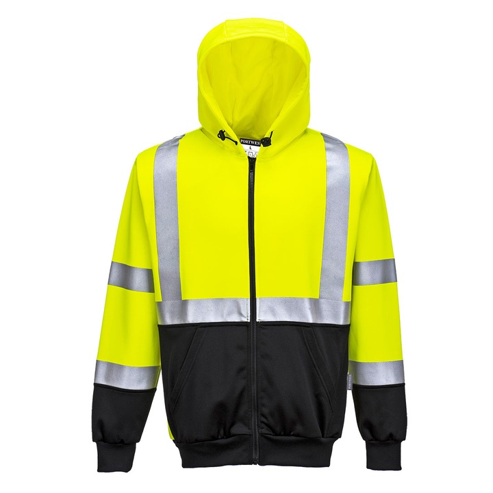 Hanorac Hi-Vis Bicolor cu Fermoar, B315YBRXXL, culoarea Galben/Negru, marimea XXL