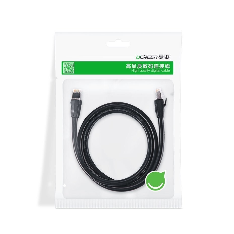 Cablu Ethernet Ugreen Patchcord Rj45 Cat 8 T568b 20 M Black (80728 Nw121),