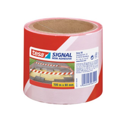 Banda marcare, rosu/alb, Profi Tools, 80mm/100m