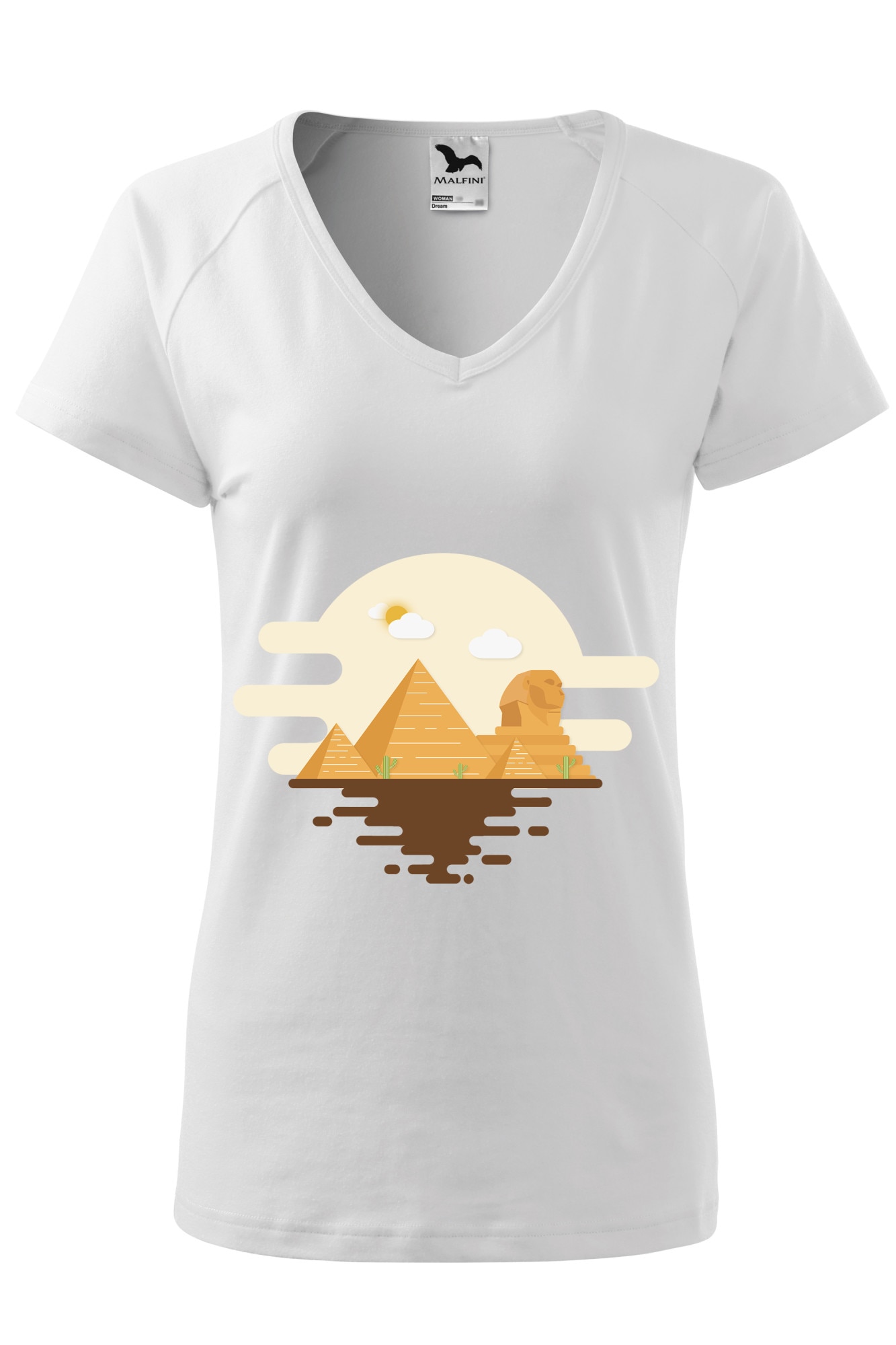 Tricou dama, Malfini, Egypt, Alb