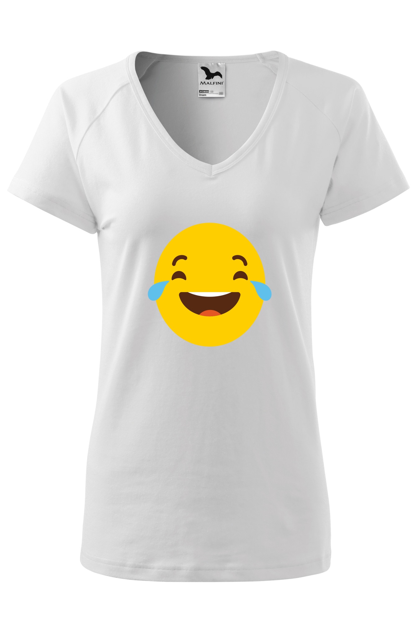 Tricou dama, Malfini, Emoji Laughing with Tears, Alb, XS