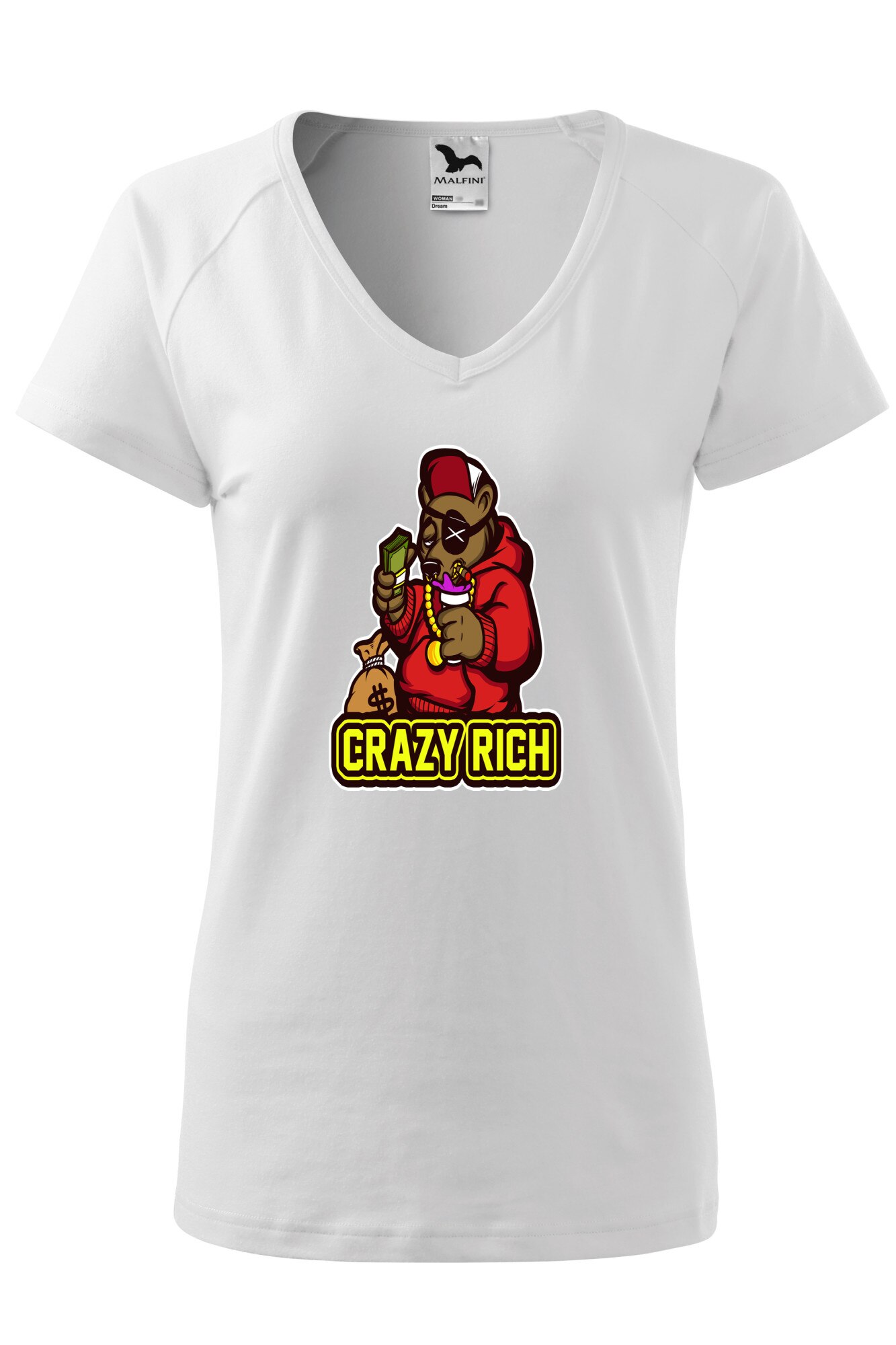Tricou dama, Malfini, Crazy Rich, Alb, XS