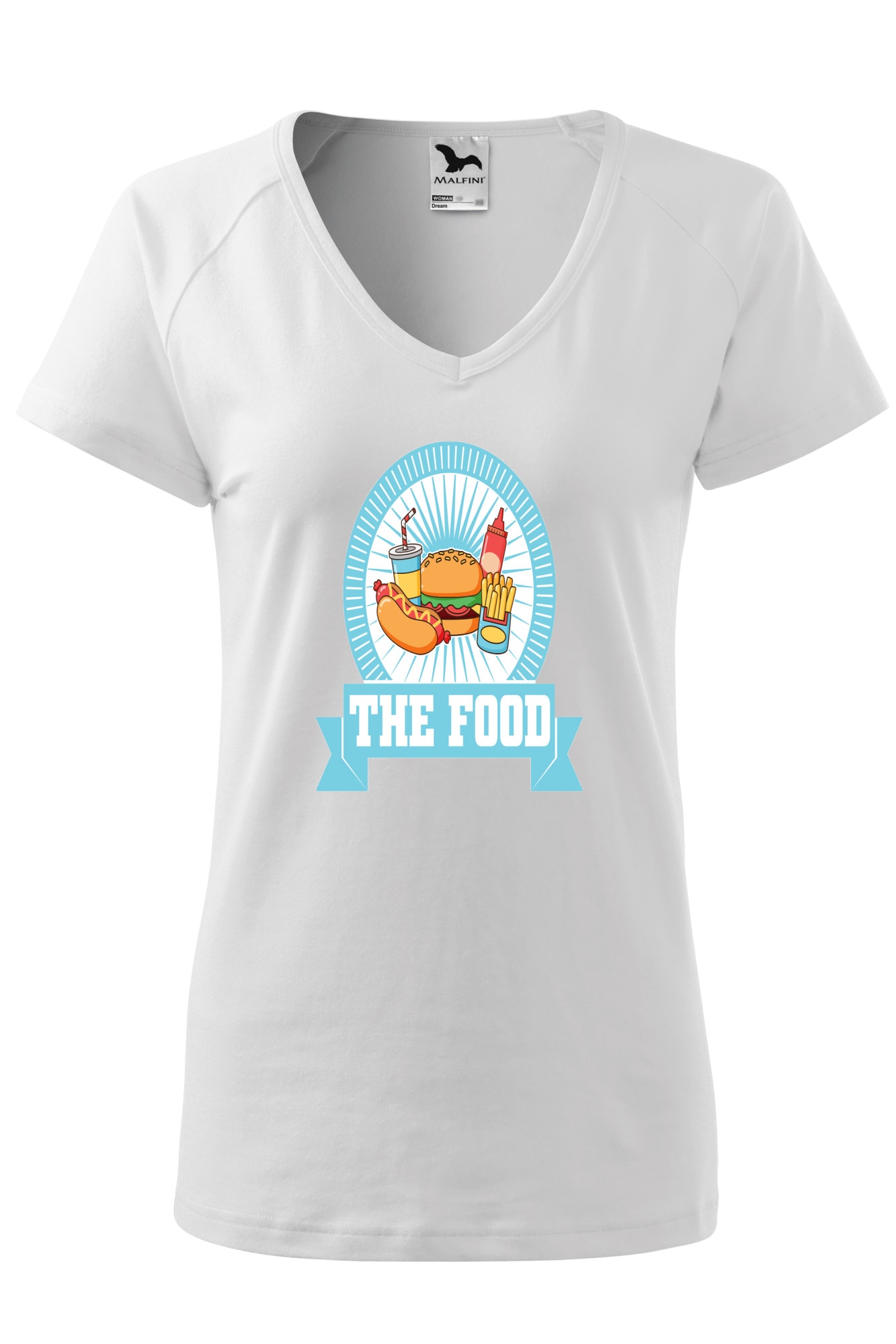 Tricou dama, Malfini, The Food, Alb, XS