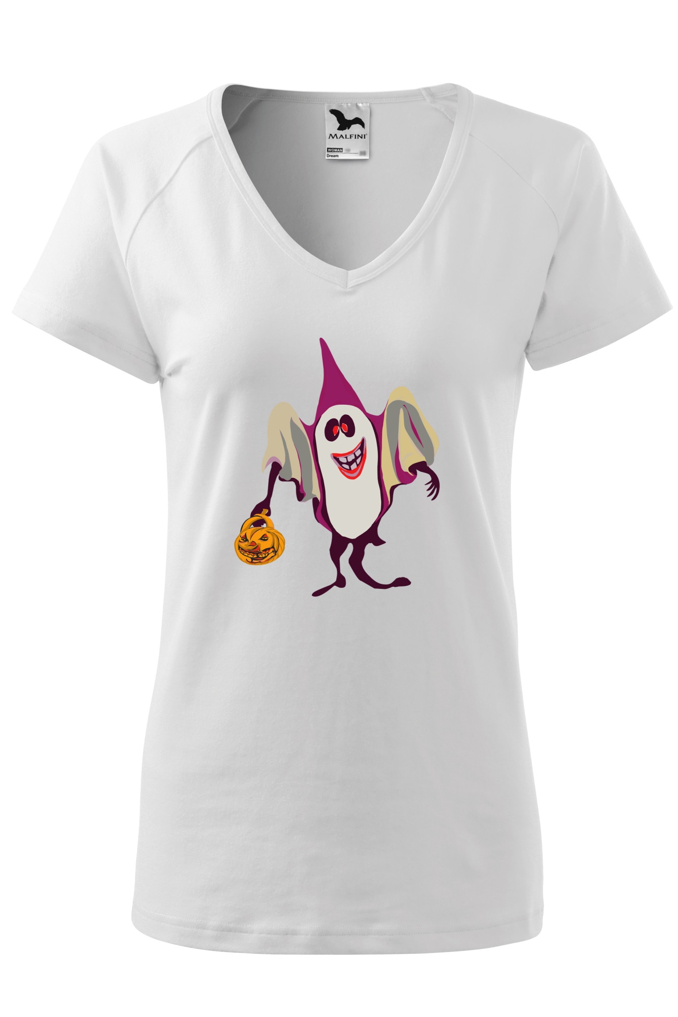 Tricou dama, Malfini, Ghost halloween, Alb, XS