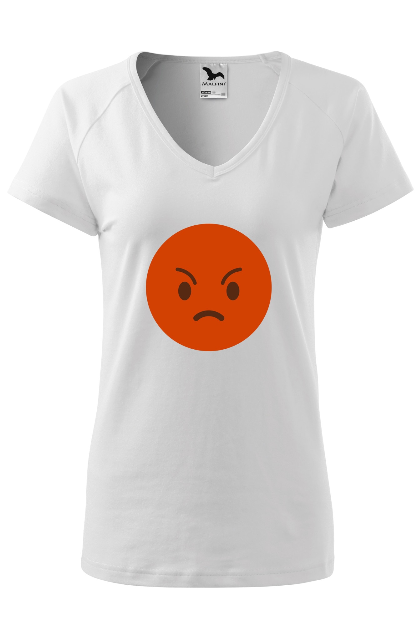 Tricou dama, Malfini, Emoji Angry Face, Alb, XS