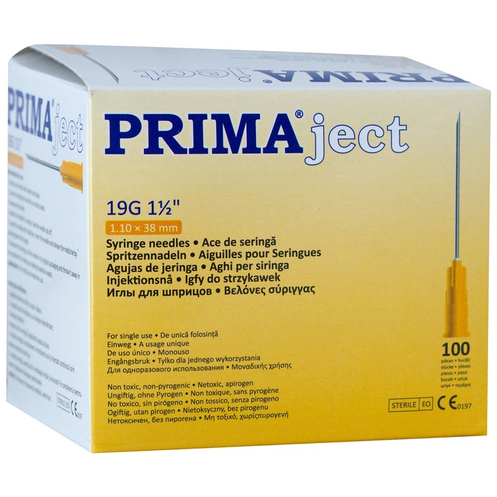 Ace seringa 19G, Galben, 100buc