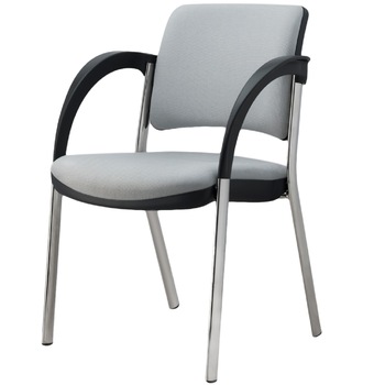 Scaun vizitator TRAFFIC CHAIRS SYMBIO CROMAT, tapiterie textil GRI, sezut si spatar tapitat, cadru cu 4 picioare, complet cromat, brate din polipropilena Scaun vizitator TRAFFIC CHAIRS SYMBIO CROMAT, tapiterie textil GRI, sezut si spatar tapitat, cadru cu 4 picioare, complet cromat, brate din polipropilena