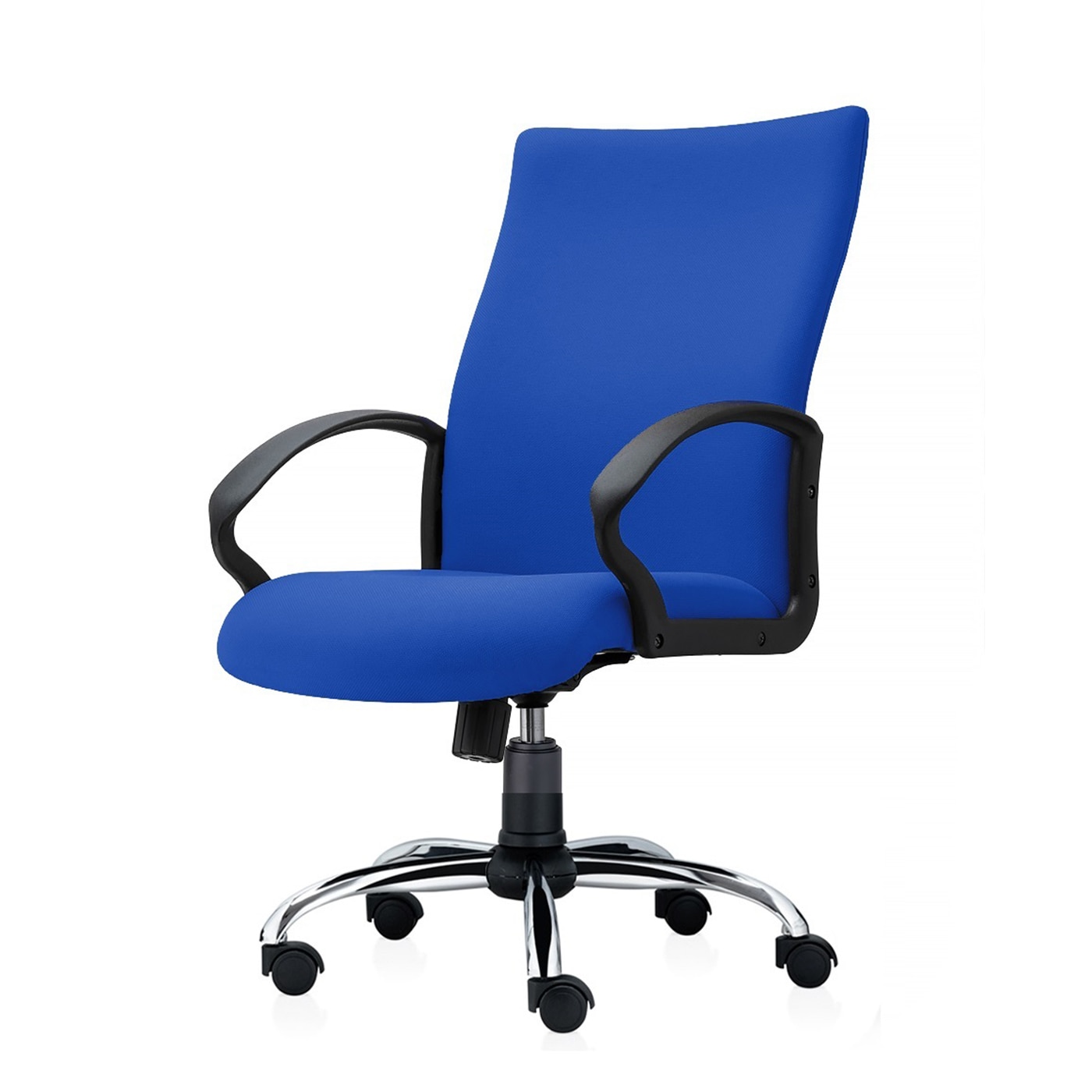 Scaun ergonomic de birou TRAFFIC CHAIRS HUGO PRO, tapiterie sezut si spatar textil, ALBASTRU, brate directoriale, mecanism balans