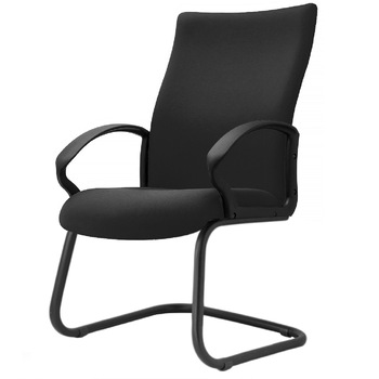 Scaun ergonomic de birou TRAFFIC CHAIRS HUGO V, tapiterie sezut si spatar textil, NEGRU, cadru tip sanie, brate fixe Scaun ergonomic de birou TRAFFIC CHAIRS HUGO V, tapiterie sezut si spatar textil, NEGRU, cadru tip sanie, brate fixe