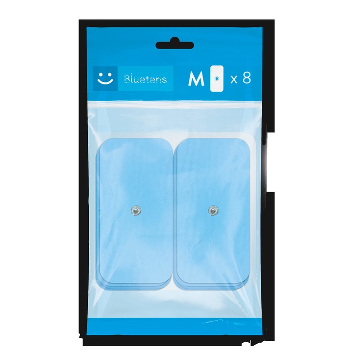 Set 8 electrodzi M pentru aparate de electrostimulare, Bluetens, Albastru