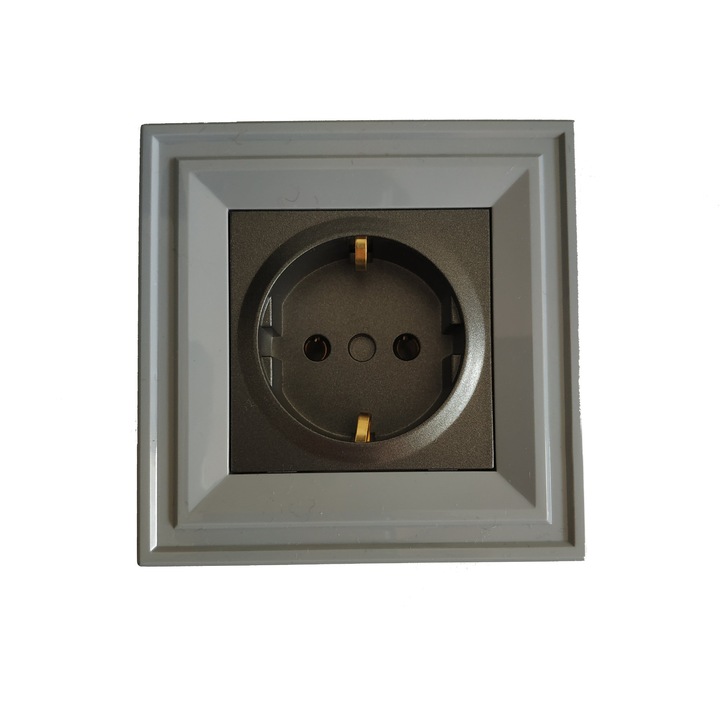 Контакт единичен LB Light Classic, графитена със сива рамка