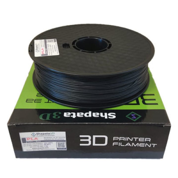 PLA филамент Shapata за 3D принтер, 1.75мм, 1кг, черен