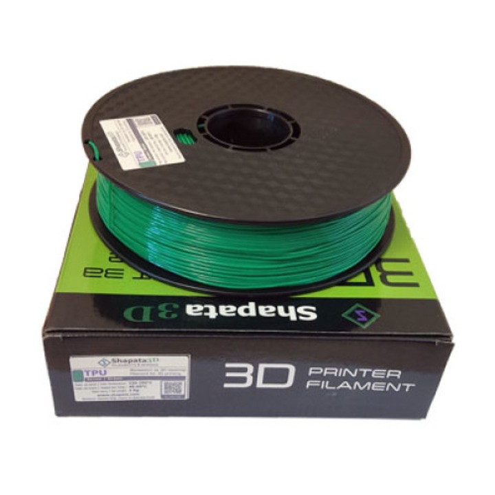TPU филамент Shapata за 3D принтер, 1.75 мм, 1кг, зелен