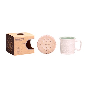Set cana cu coaster, Model in relief, Multiple Choice by TopChoice, 280 ml, Crem/Verde, Cutie cadou Set cana cu coaster, Model in relief, Multiple Choice by TopChoice, 280 ml, Crem/Verde, Cutie cadou