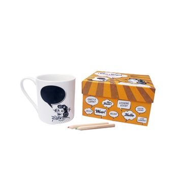 Set cana din portelan cu 2 creioane, Multiple Choice by TopChoice, 360 ml, Alb/Negru, Pentru ea, Cutie cadou Set cana din portelan cu 2 creioane, Multiple Choice by TopChoice, 360 ml, Alb/Negru, Pentru ea, Cutie cadou