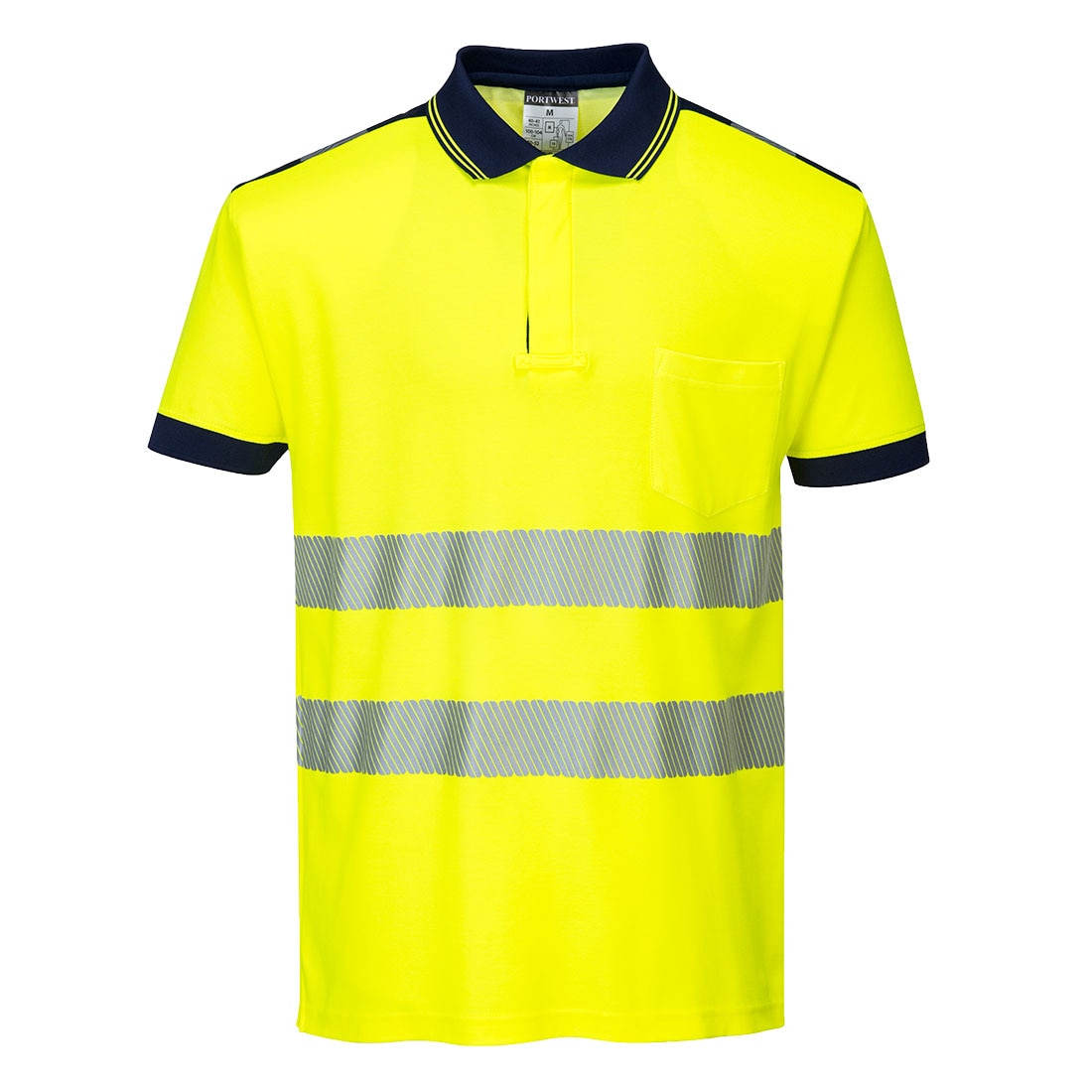 Tricou Polo Hi-Vis Vision, T180YNRL, culoarea Galben/Negru, marimea L