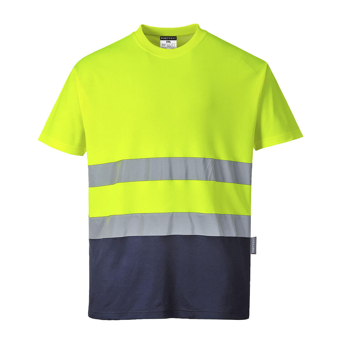 Tricou Bicolor din Bumbac Confort, S173YNRM, culoarea Galben/Negru, marimea M