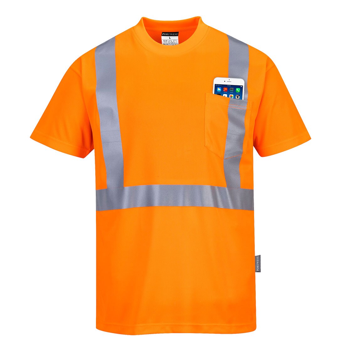 Tricou Hi-Vis cu Buzunar, S190ORRXXL, culoarea Portocaliu, marimea XXL
