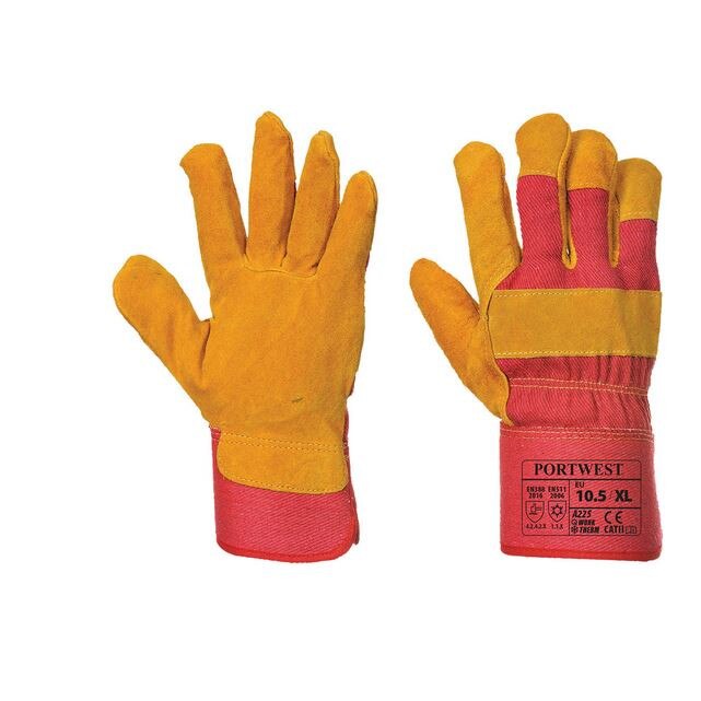 Manusi captusite cu fleece, rosu/galben, XL, Portwest