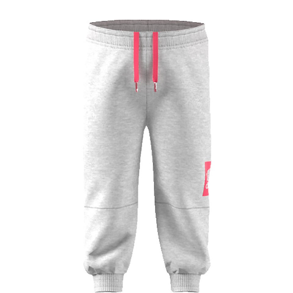 Pantaloni sport fete, Adidas, gri deschis, 98 cm, 24-30 luni