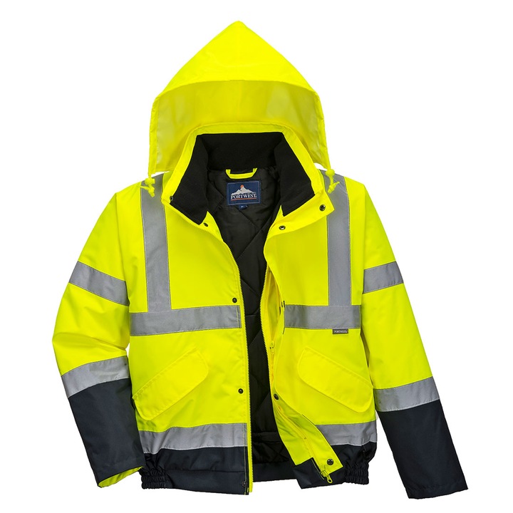 Двуцветно бомбър яке HiVis S266YNRXL, цвят жълто/черно, размер XL