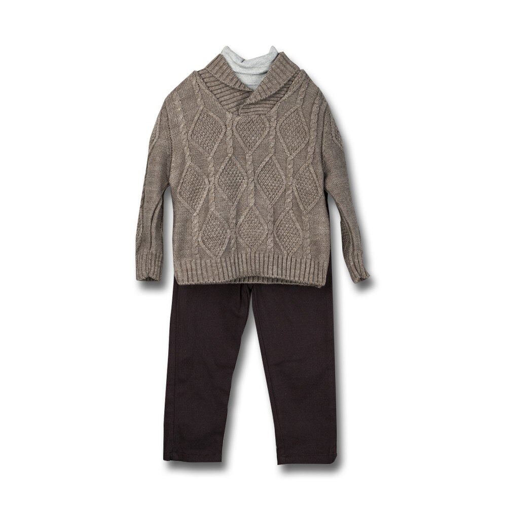 Compleu Baieti 14297 Gri cu Maro