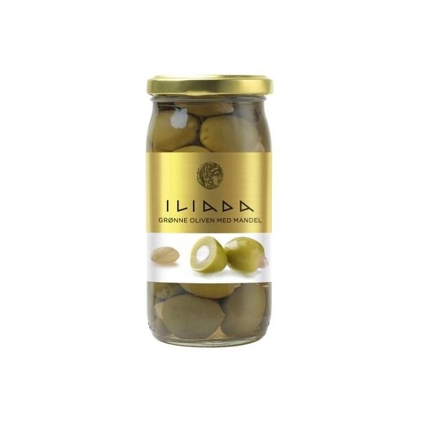Masline verzi umplute cu migdale 370 g - Iliada