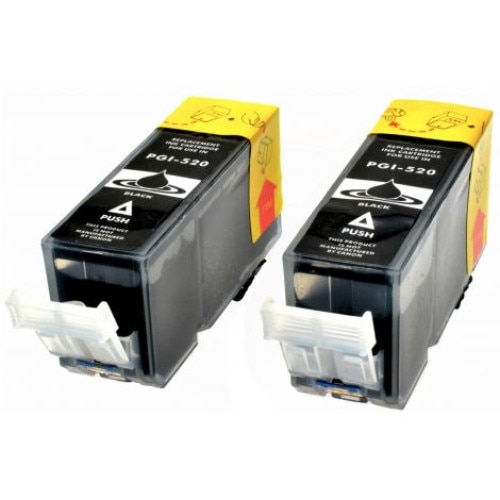 Set 2 Cartuse Compatibile Canon PGI-520BK, Black - EMAG.ro