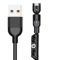 Cablu de date EasyLife 3in1, Fast Charge 3A, Negru, USB-C, Lighting,Micro-USB, 2m