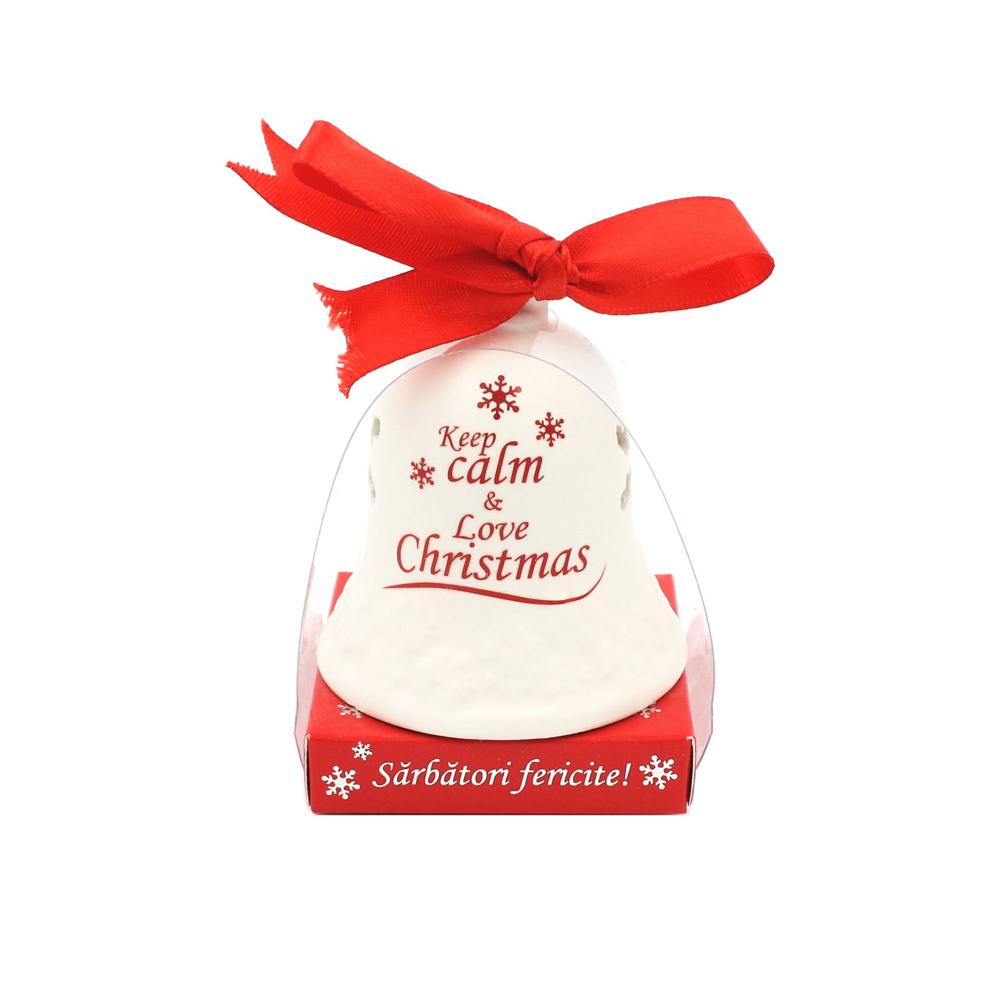 Clopotel decorativ „Keep calm and love Christmas