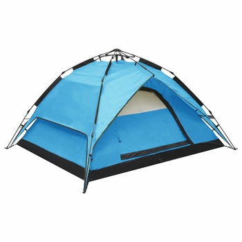 Cort camping pop up, 2-3 persoane, vidaXL, Fibra de sticla, 240x210x140 cm, Albastru Cort camping pop up, 2-3 persoane, vidaXL, Fibra de sticla, 240x210x140 cm, Albastru