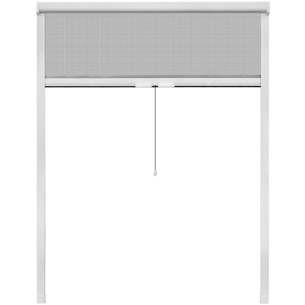 Plasa tip rulou pentru ferestre impotriva insectelor, vidaXL, 140 x 170 cm, Alb