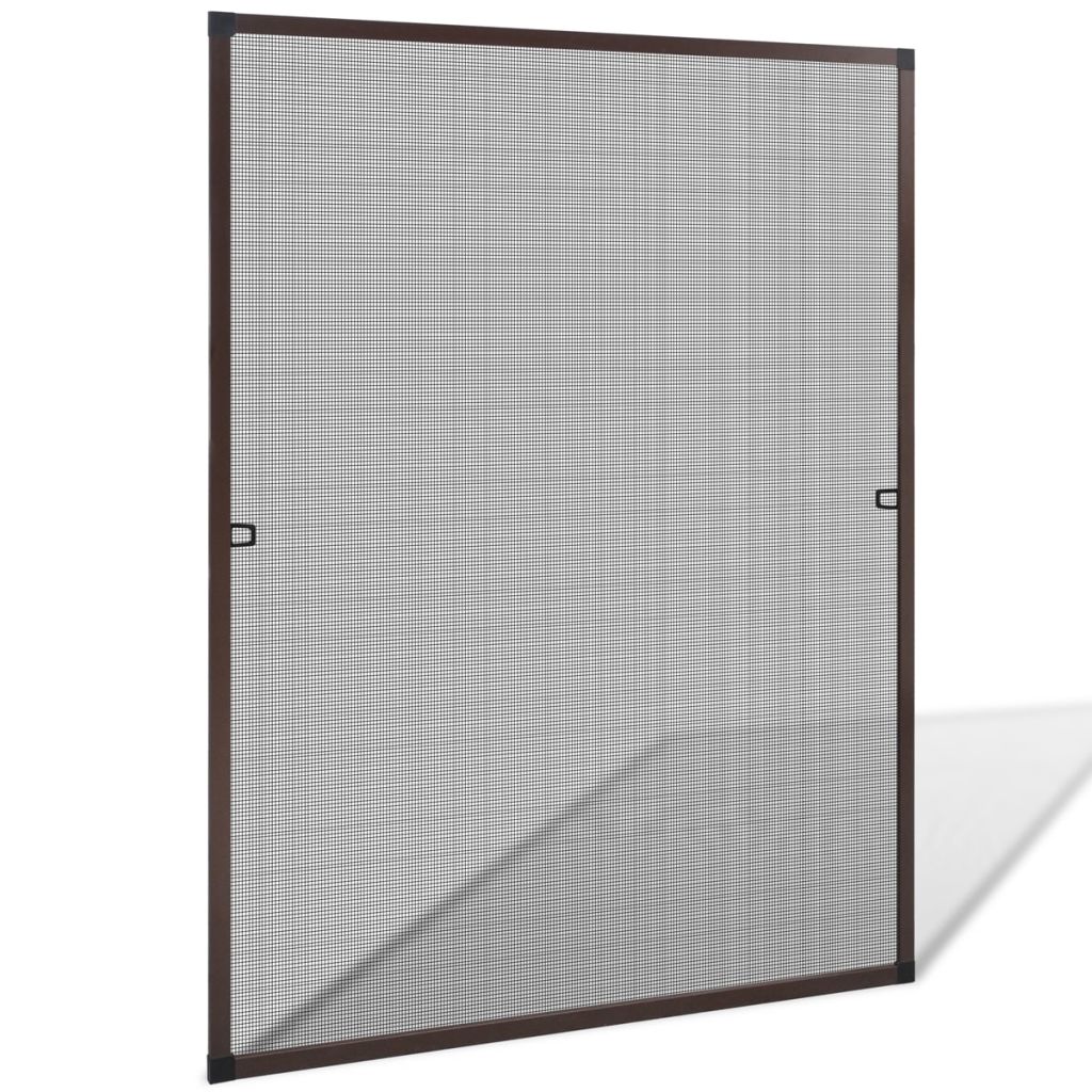 Plasa impotriva insectelor ferestre, vidaXL, Aluminiu 100 x 120 cm, Maro