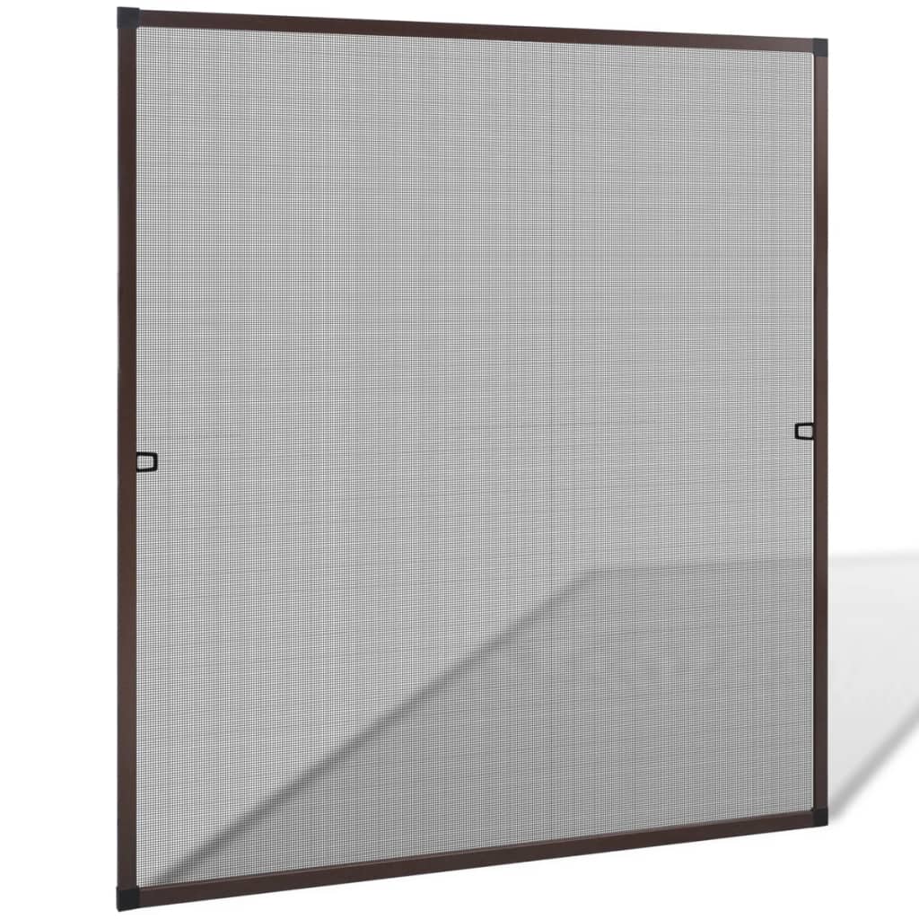 Plasa impotriva insectelor ferestre, vidaXL, Aluminiu 120 x 140 cm, Maro