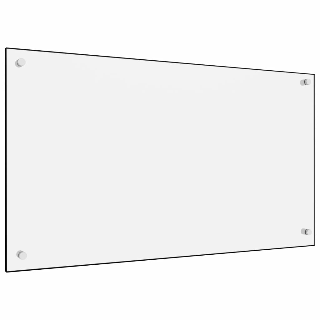 Panou antistropi pentru bucatarie, vidaXL, Sticla securizata, 90 x 50 cm, Alb
