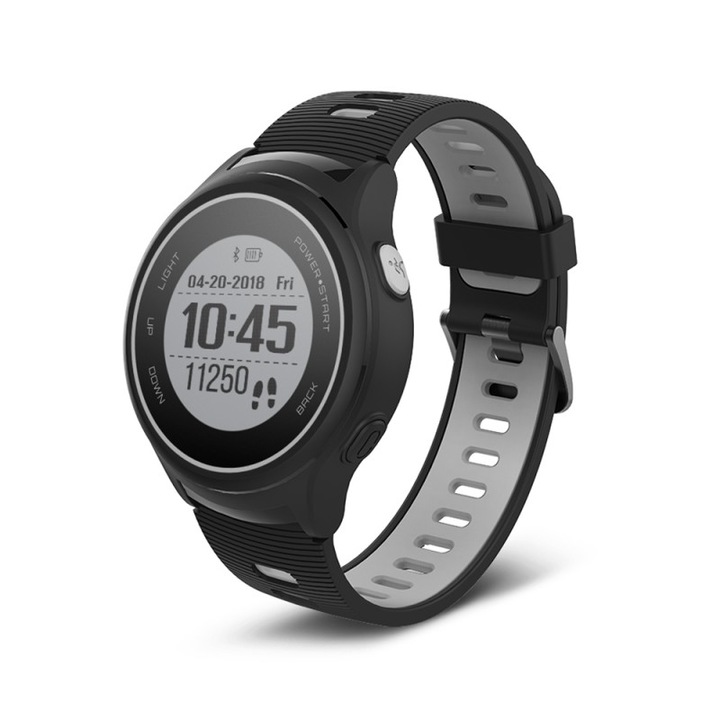 Ceas Forever Smart Watch GPS, 500 mAh, Bluetooth 4.2, functie TripleX, Negru/Gri