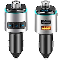 Modulator FM, Bluetooth USB incarcare rapida 3.0, Port muzica USB, Slot Card microSD, Port incarcare telefon, cu 7 culori LED, Handsfree Car Kit Transmitator FM