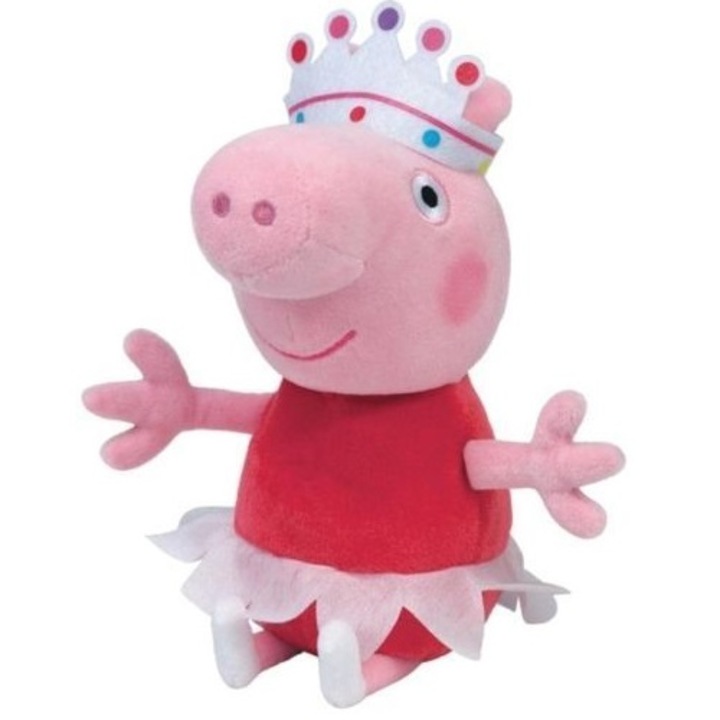 Плюшена играчка TY, Балерина Peppa Pig, 15 см